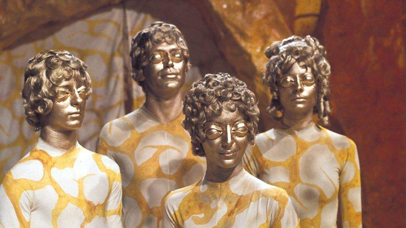 The benevolent faces of the Axons from “The Claws of Axos.”